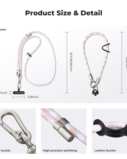 K&F CONCEPT 2-in-1 Phone Lanyard Crossbody with 1/4" Screw, Adjustable Anti Theft Crossbody Strap Compatible for DJI Osmo