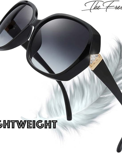 The Fresh Women's Oversized Square Jackie O Cat Eye Hybrid Butterfly Fashion Sunglasses - Exquisite Packaging