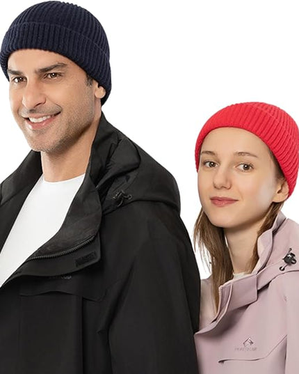 Stylish Wool Knit Short Cuff Fisherman Beanie for Men and Women Unisex Warm Winter Hat