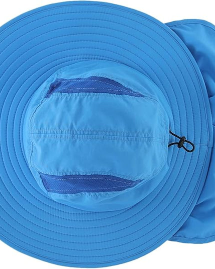 Home Prefer UPF 50+ Mens Wide Brim Fishing Hat with Neck Flap Sun Hat for Men Women Sun Protection Cap