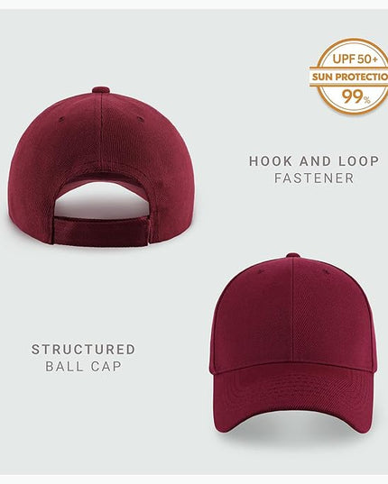2-Pack Classic Structured Baseball Cap Adjustable Snapback Multipack Ball Caps for Custom Embroidery Running Workouts Outdoor