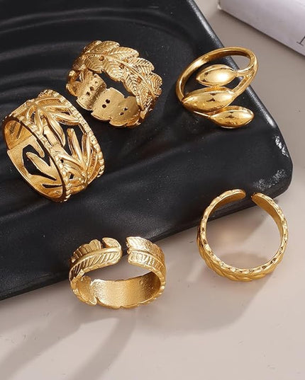 KISS WIFE Goldenen Silvery Black Kunckle Rings Set for Women, Dainty Simple Trendy Cute Stackable Finger Rings Pack, Perfect for Stacking Layering on Thumb and Knuckle, Mixed Size, Jewelry Gift