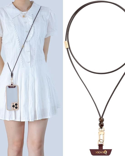 Leather cell phone lanyard Detachable Phone Chain Strap 2-in-1 Phone Chain Wristlet
