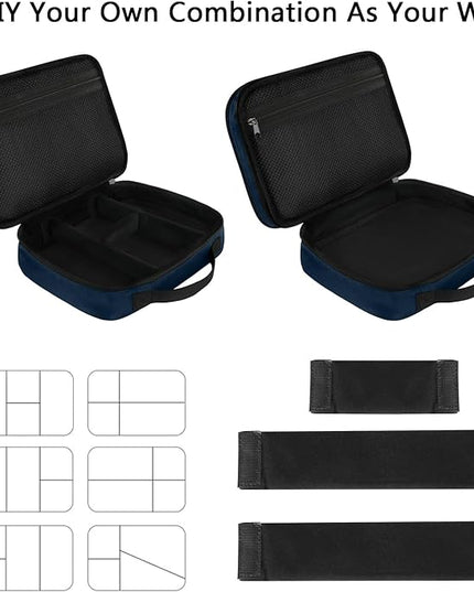 MATEIN Electronics Organizer Travel Case, Water Resistant Portable Travel Cord Organizer for Earphone, Power Bank, and Flash Drive, Universal Carry Case for Cables, Tech Gifts for Men, Navy Blue