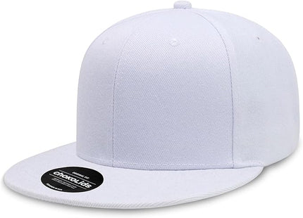 CHOK.LIDS Flat Bill Visor Classic Snapback Hat Blank Adjustable Brim High Top End Trendy Color Style Plain Tone Baseball Cap