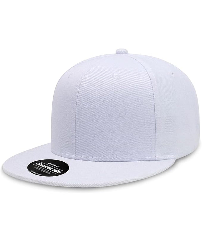 CHOK.LIDS Flat Bill Visor Classic Snapback Hat Blank Adjustable Brim High Top End Trendy Color Style Plain Tone Baseball Cap