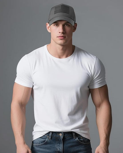 IIN American Flag Mesh Baseball Cap, Patriotic Trucker Hat for Men Women, Quick-Dry Breathable Design, Adjustable Snapback