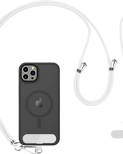 CACOE Phone Lanyard 2 Pcs-1 Pcs Adjustable Neck Strap, 1 Pcs Wrist Strap, 2 Pads, Universal Crossbody Multifuctional Cell Phone Lanyards Compatible with Most Smartphones(White)