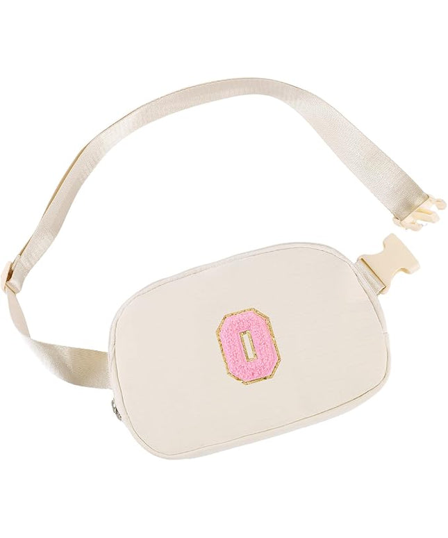 Glratn Initial Letter Fanny Pack for Girls,Patch Belt Bag,Toddler Crossbody Bags，Gifts for 3 4 5 6 7 8 9 10 11 37 Year Old Teens Kids,Christmas Graduation Gifts for Teen Girls ，(Beige-O)