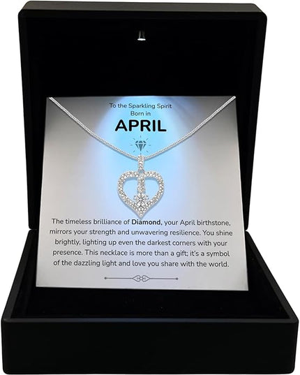 TRYNDI Birthstone Necklace for Women - Infinity 12 Months Birthstone Necklace, Christmas Gifts for Wife, Daughter, Girlfriend, Mom - Mother’s Day, Valentine’s, Anniversary, Birthday Gift for Her