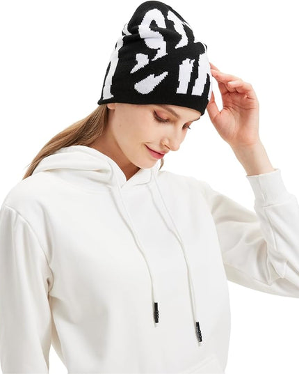 Y2K Beanie for Men Women Knitted Hat Winter Cap Star Design Warm Casual Skullies Cold Weather Knit Outdoor
