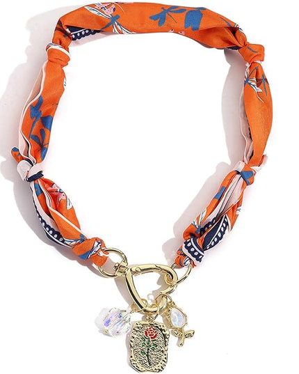 HETICA Scarf Necklace for Women Silk Western Charm Necklaces Fashion Accessory Jewelry Gift