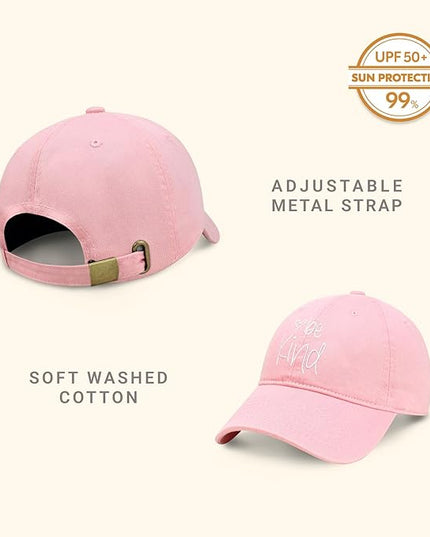 CHOK.LIDS Be Kind Trendy Womens Baseball Cap Unisex Fashion Cotton Polo Style Fun Inspirational Saying Seasonal Headwear