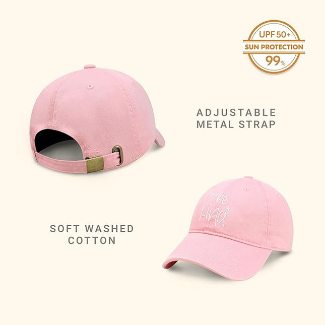 CHOK.LIDS Be Kind Trendy Womens Baseball Cap Unisex Fashion Cotton Polo Style Fun Inspirational Saying Seasonal Headwear