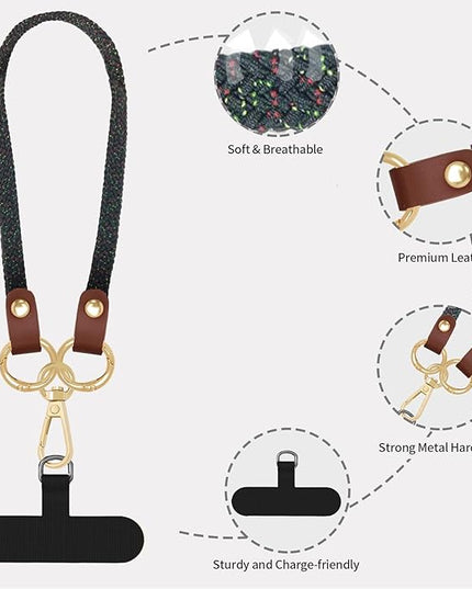 Stretchy Phone Lanyard Tether, 2 Pack Phone Leash Anti-theft Phone Strap for Anti-drop Outdoor Hiking Cycling Climbing Universal for Most Cell Phones, Starry Night
