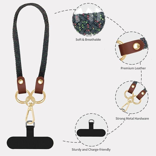 Stretchy Phone Lanyard Tether, 2 Pack Phone Leash Anti-theft Phone Strap for Anti-drop Outdoor Hiking Cycling Climbing Universal for Most Cell Phones, Starry Night