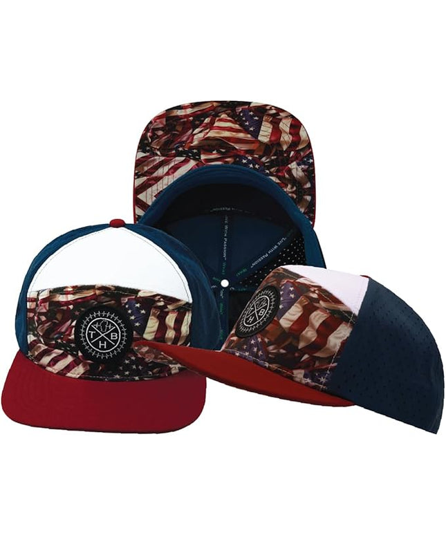The Heartbeat Brand Color Vibes Flag Laser Mesh Snapback Hat for Men & Women | Flat Bill Trucker Hat | Undervisor Design