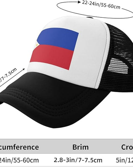 Cute Flag Baseball Cap for Men Women Mesh Trucker Hat Adjustable Patriotic Snapback Baseball Hat for Sports Running