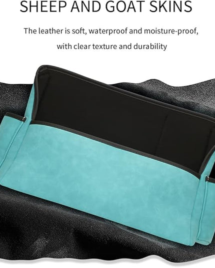 JEYODA Car Handbag Holder Between Seats Suede Large Capacity Car Purse Holder Automotive Consoles & Organizers for Document Phone Storage Car Accessories Interior (1925-style 2 blue)