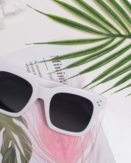 Vintage Women Oversized Sunglasses Designer Luxury Square Sun Glasses UV400 Protection Flat Lens