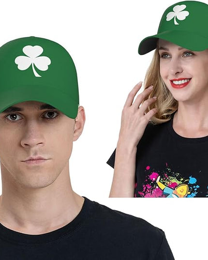 St. Patrick's Day Baseball Cap, Irish Green Clover Trucker Hat for Men Women, Fashion Adjustable Sun Visor Dad Hat