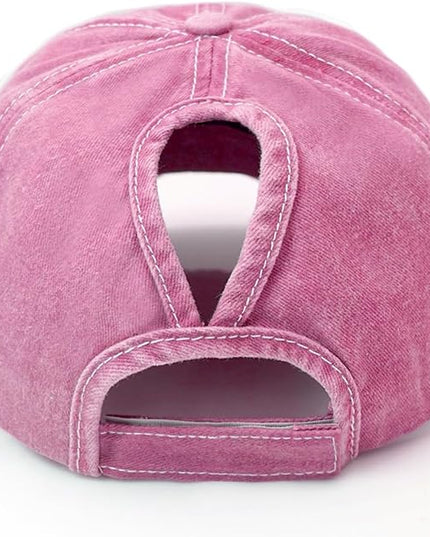 YeeHeen Ponytail Baseball Cap for Women High Messy Bun Caps Washed Cotton Hats