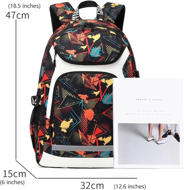 American Football Player 26 Multifunction Rugby Backpack Travel Laptop Daypack Night Reflective Strip Fans Bag (G - Pattern 3)