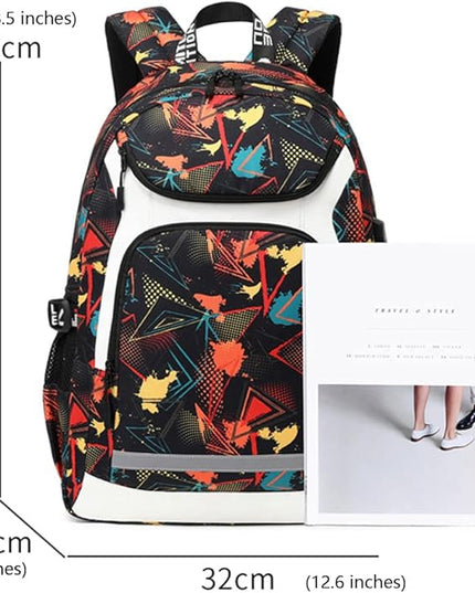 American Football Player 26 Multifunction Rugby Backpack Travel Laptop Daypack Night Reflective Strip Fans Bag (G - Pattern 2)