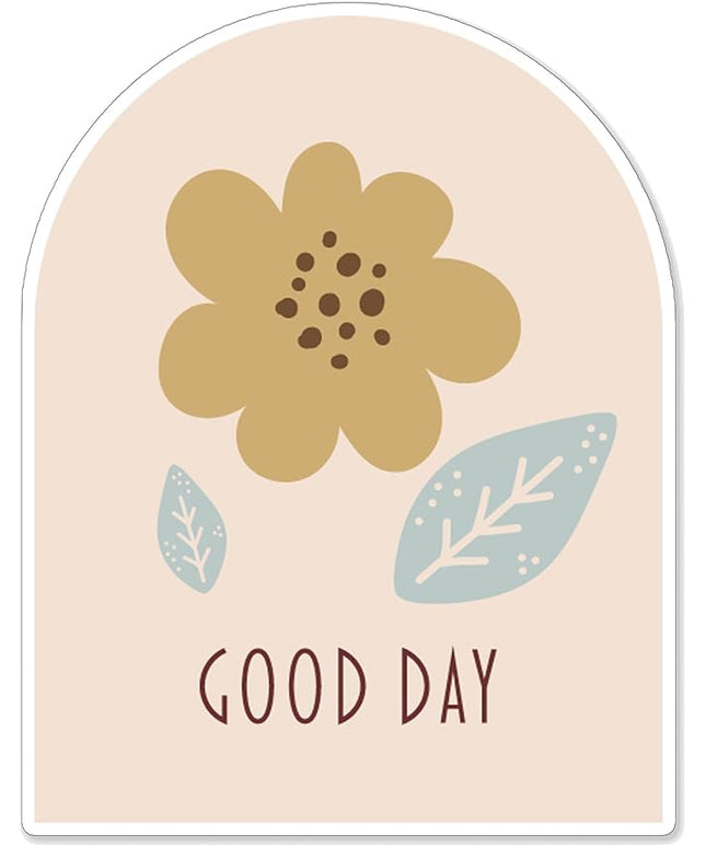 (1PC) Good Day Flowers Leaves Sticker for Phone Tablet Laptop Car Truck Window | 5" Sticker