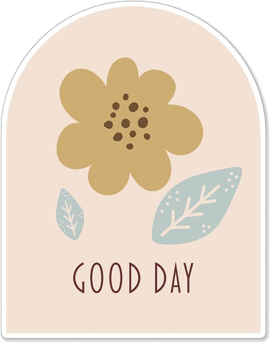 (1PC) Good Day Flowers Leaves Sticker for Phone Tablet Laptop Car Truck Window | 5" Sticker