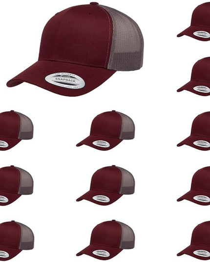 Yupoong Classic Premium Mesh 6 Panel Retro Trucker Cap | Mid Profile Snapback | OSFA | Bulk Pack Available