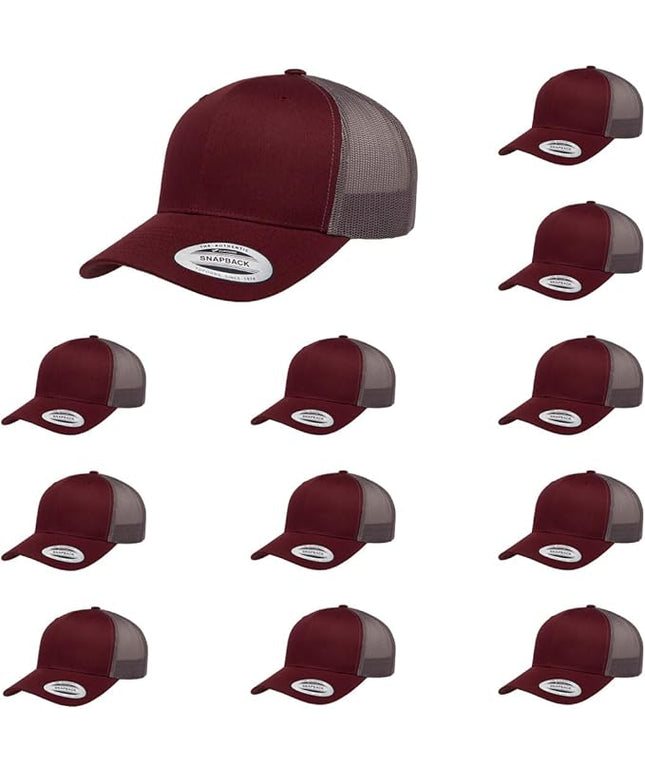Yupoong Classic Premium Mesh 6 Panel Retro Trucker Cap | Mid Profile Snapback | OSFA | Bulk Pack Available