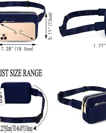 UTO Fanny Pack for Women Crossbody Trendy Fashion Belt Purse Chest Waist Hip Bumbag for Outdoor Shopping Travel Hiking