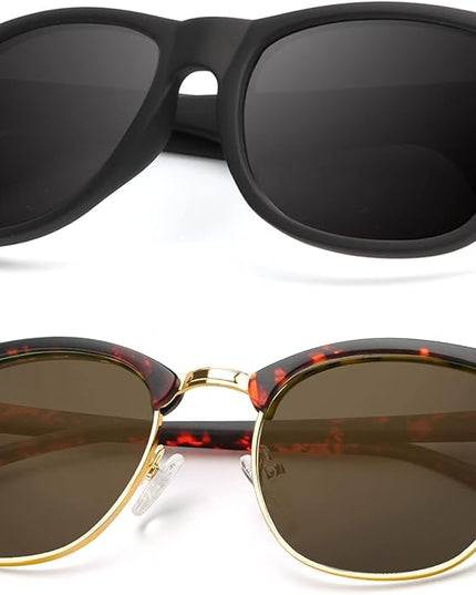 KALIYADI Polarized Sunglasses for Men and Women Semi-Rimless Frame Driving Sun glasses UV Blocking