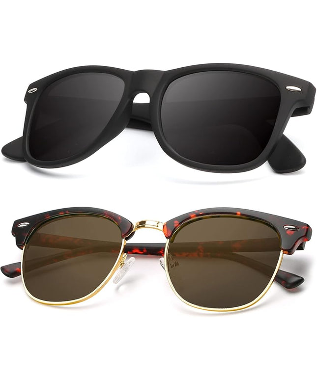 KALIYADI Polarized Sunglasses for Men and Women Semi-Rimless Frame Driving Sun glasses UV Blocking