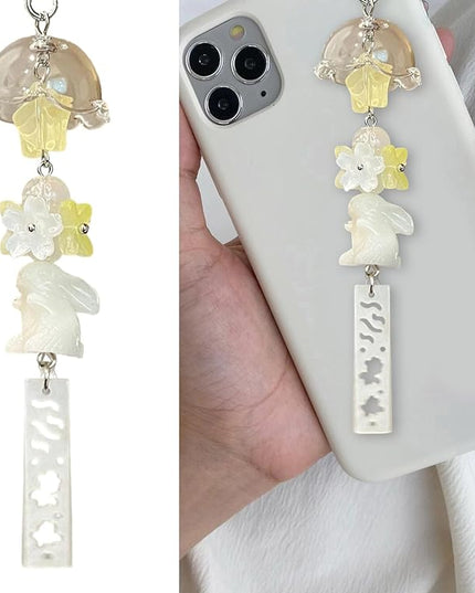 Retro Rabbits Aesthetic Phone Charm With Star And Heart Charm Accessory For Cellphone Keys Camera Decoration