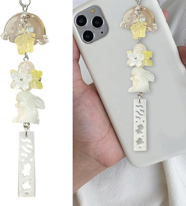Retro Rabbits Aesthetic Phone Charm With Star And Heart Charm Accessory For Cellphone Keys Camera Decoration
