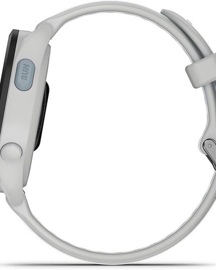 Wearable4U - Garmin Forerunner 165 Running Smartwatch, Colorful AMOLED Touchscreen, Training Metrics and Recovery Insights Includes PowerPack and Adapters Bundle, Mist Gray/Whitestone