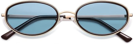 SOJOS Trendy Oval Polarized Sunglasses for Women Men, 80s 90s Chic Retro Vintage Sunnies SJ1248