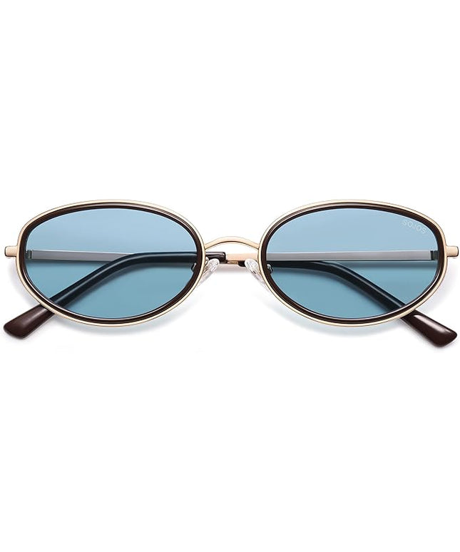 SOJOS Trendy Oval Polarized Sunglasses for Women Men, 80s 90s Chic Retro Vintage Sunnies SJ1248
