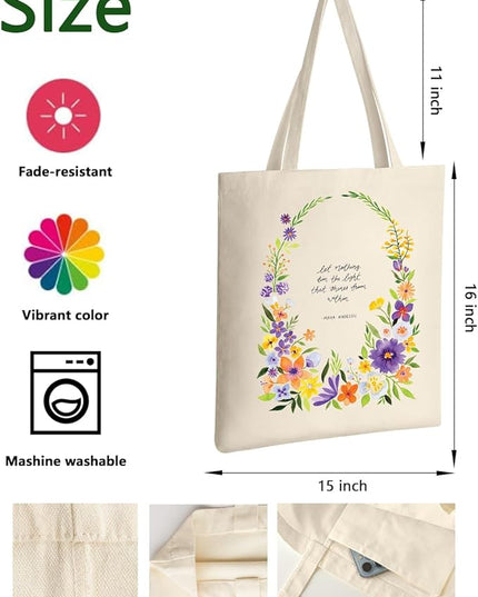 AUSVKAI Canvas Tote Bag for Women, Aesthetic Cute Grocery Grocery Reusable Cotton Gift Bag for Shooping Beach Trendy Gifts