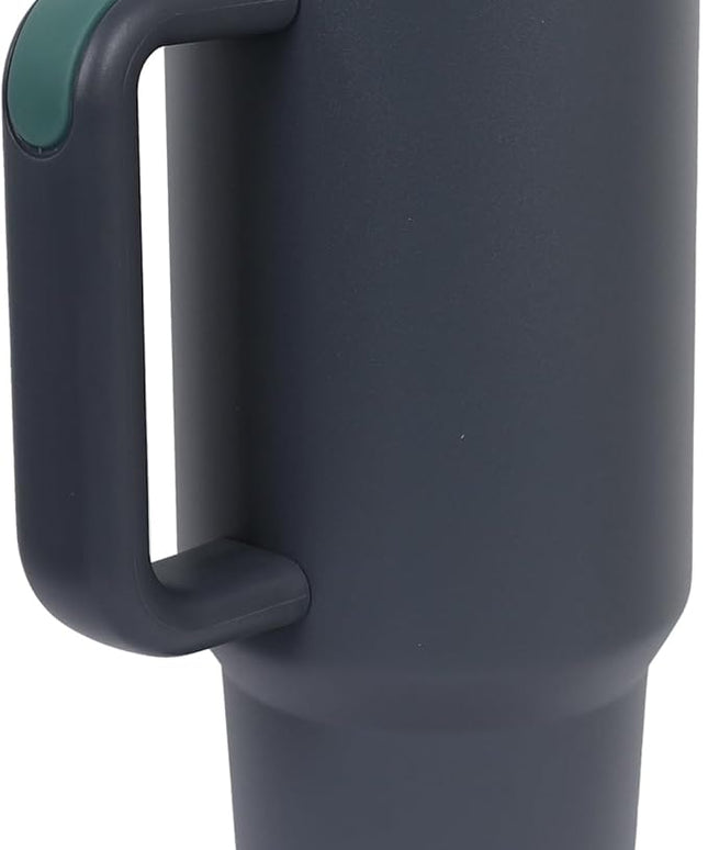 40oz Insulated Tumbler with Handle, Leakproof Straw Lid & Carry Handle - Double Wall Vacuum Insulation Keeps Ice 24 Hours, BPA Free Stainless Steel Water Bottle (Charcoal)