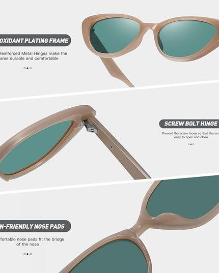 Retro Vintage Narrow Cat Eye Sunglasses for Women 90s Small Chic Style Trendy Sunnies UV400 Protection FZN7514