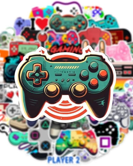 50 PCS Video Game Stickers Bulk Pack - Waterproof Vinyl Decals for Water Bottles, Laptops, Tech Devices & Skateboards | Aesthetic Gaming Sticker for Teens, Adults | Cool Gamer Gift Party Supplies