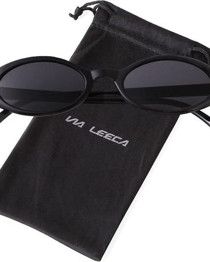 VIA LEECA Trendy Oval Sunglasses Women 90’s Vintage Sun Glasses Fashion Tinted Glasses UV400 Protection