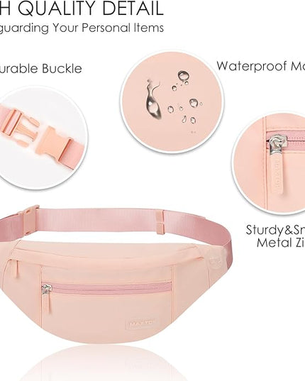 MAXTOP Large Crossbody Fanny Pack with 4-Zipper Pockets,Gifts for Enjoy Sports Festival Workout Traveling Running Casual Hands-Free Wallets Waist Pack Phone Bag Carrying All Phones