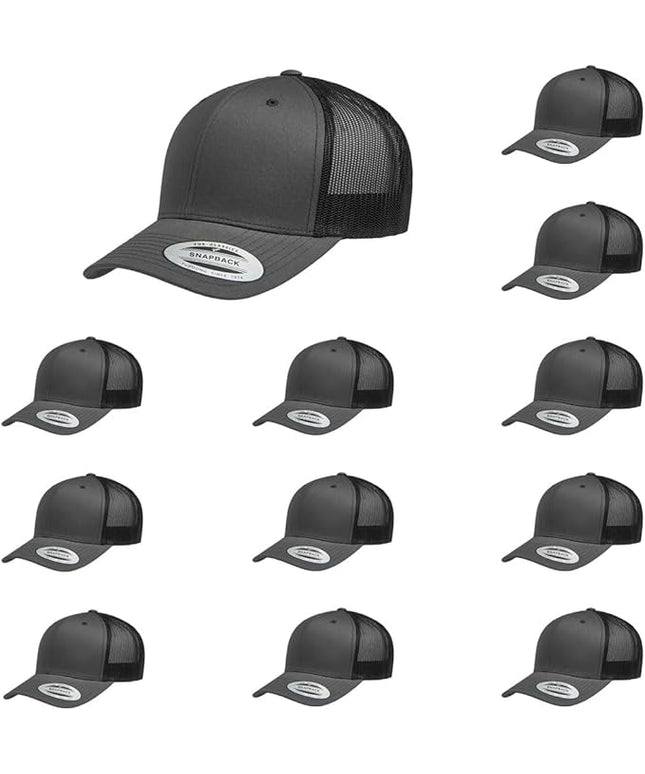 Yupoong Classic Premium Mesh 6 Panel Retro Trucker Cap | Mid Profile Snapback | OSFA | Bulk Pack Available