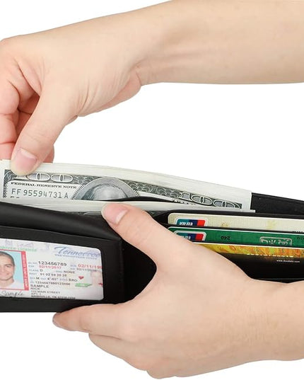 Wallet for Men-Genuine Leather RFID Blocking Bifold Stylish Wallet With 2 ID Window