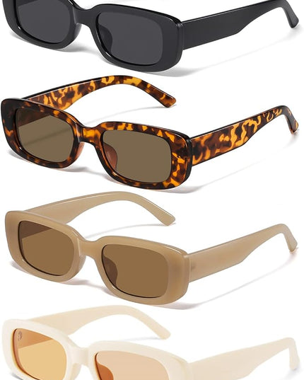 JASPIN Rectangle Sunglasses for Women Men Trendy Y2k Retro 90s Sun Glasses UV Protection Cool Square Frame
