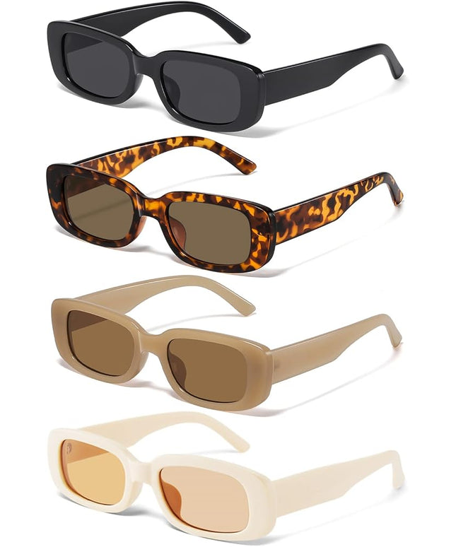 JASPIN Rectangle Sunglasses for Women Men Trendy Y2k Retro 90s Sun Glasses UV Protection Cool Square Frame